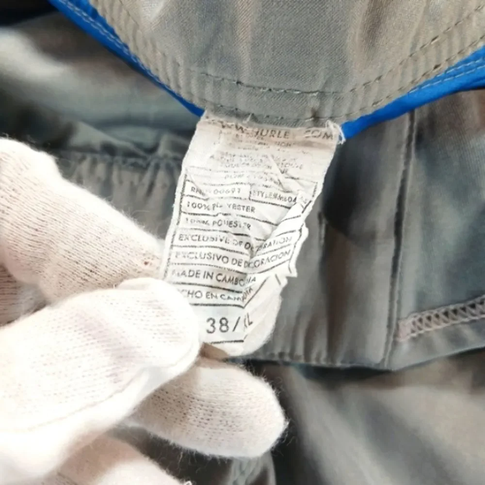 Hurley Board Shorts Mens 38 Gray Front Blue Back 1 Pocket Orange White Accents.. - Picture 4 of 9